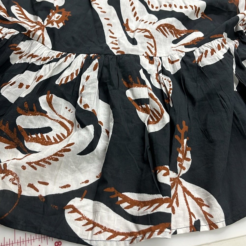 ANTHROPOLOGIE Boho Granola Party Deco Print Halter Floral Cotton BRN/BLK Maxi 12 - Picture 10 of 16